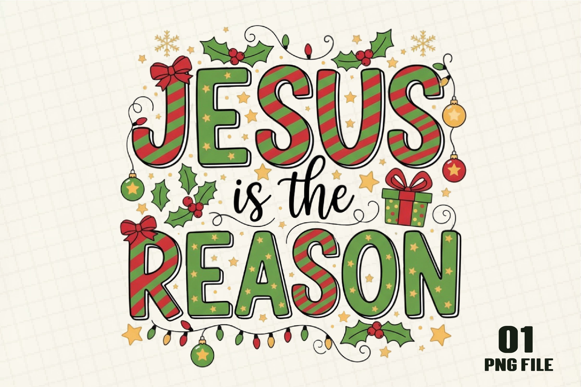 Christmas Jesus T-Shirt Design Clipart Bundle