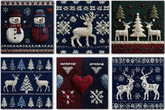 Christmas Knit Scrapbook Paper Clipart Bundle - CraftNest - Digital Crafting and Art