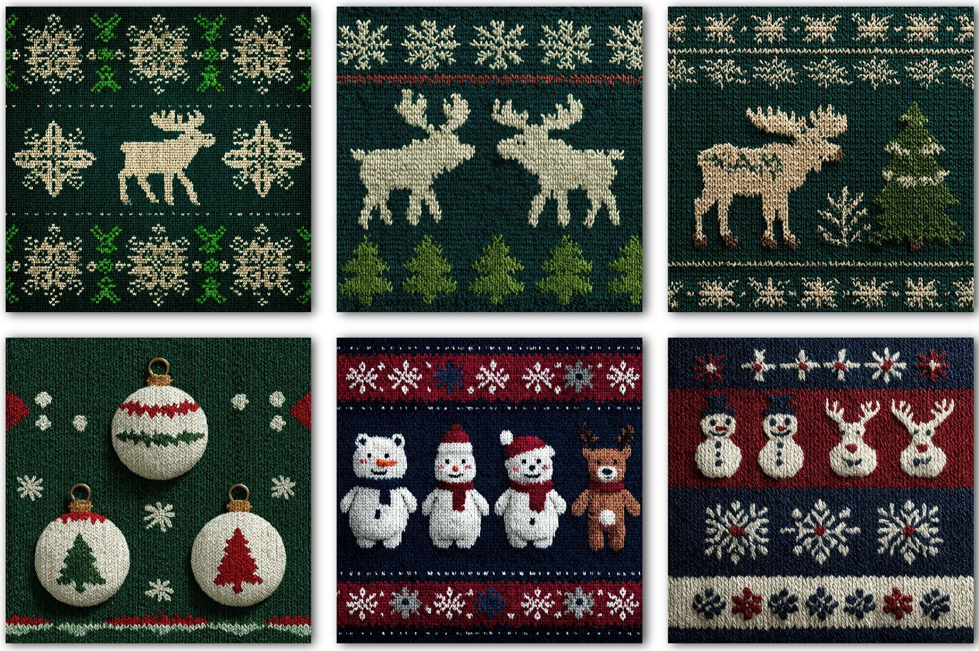 Christmas Knit Scrapbook Paper Clipart Bundle - CraftNest - Digital Crafting and Art