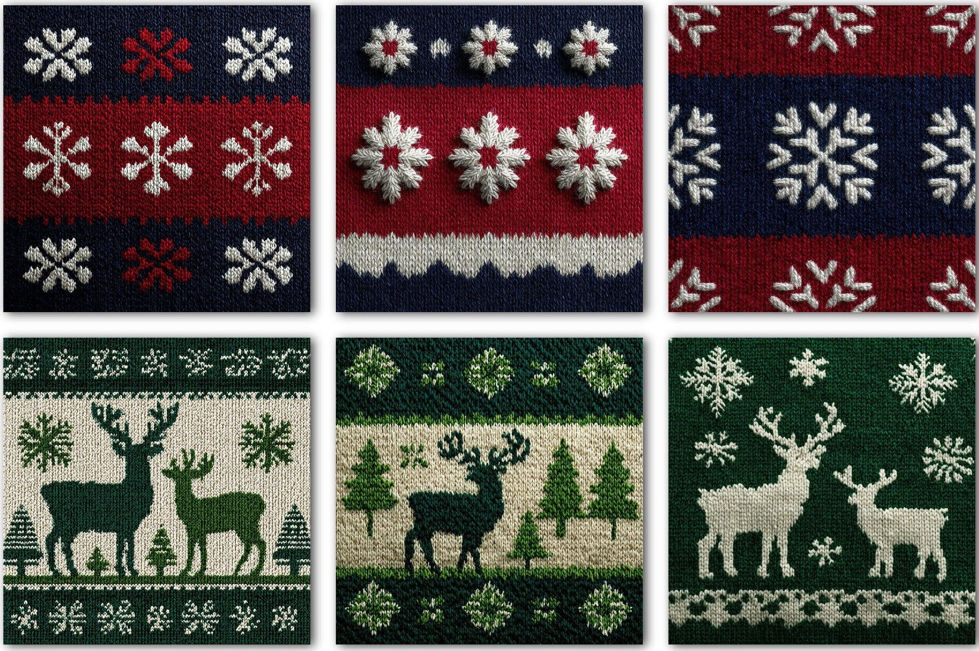 Christmas Knit Scrapbook Paper Clipart Bundle - CraftNest - Digital Crafting and Art