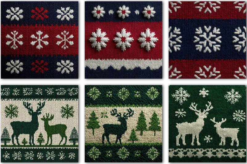 Christmas Knit Scrapbook Paper Clipart Bundle - CraftNest - Digital Crafting and Art