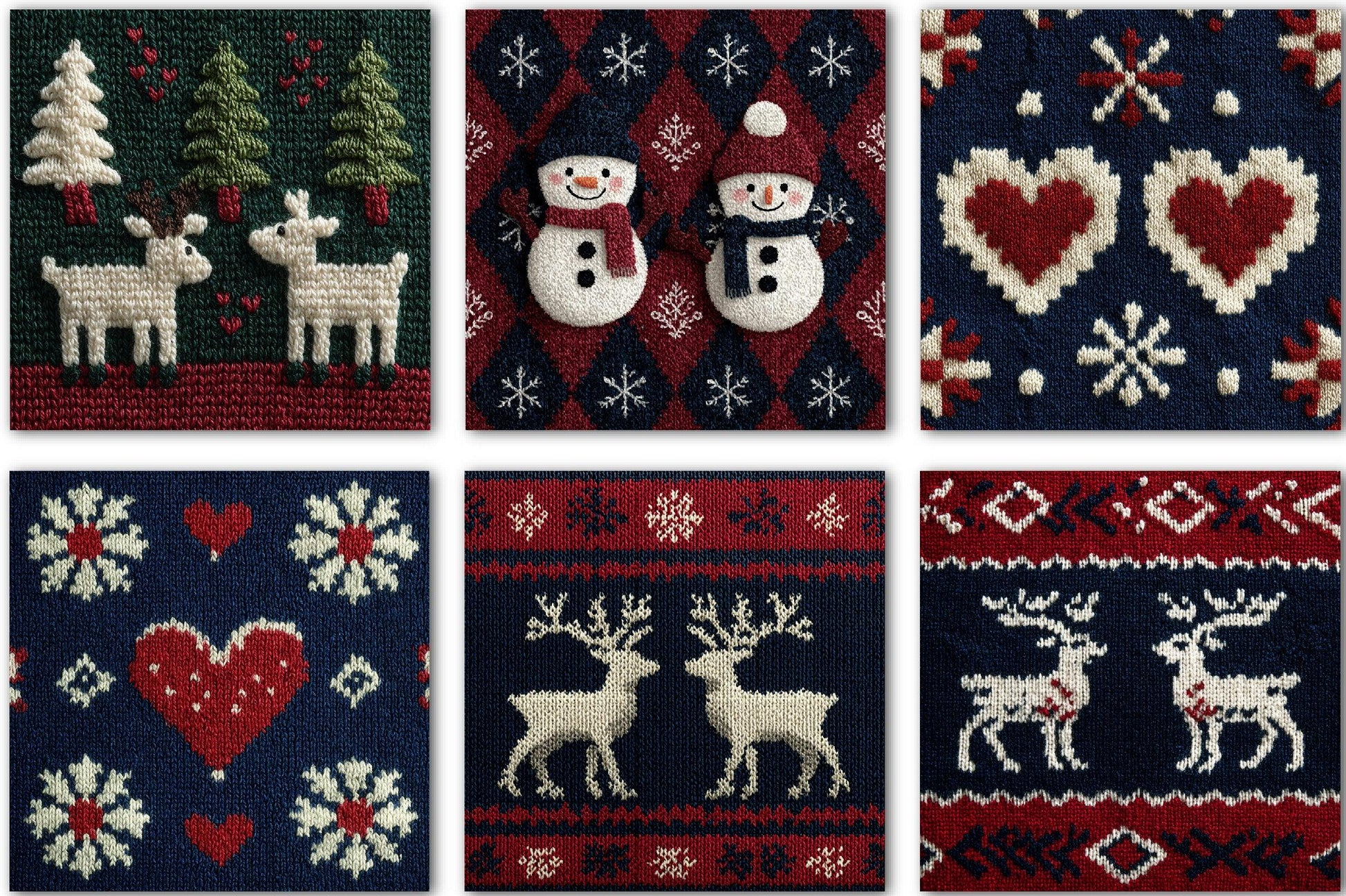 Christmas Knit Scrapbook Paper Clipart Bundle - CraftNest - Digital Crafting and Art