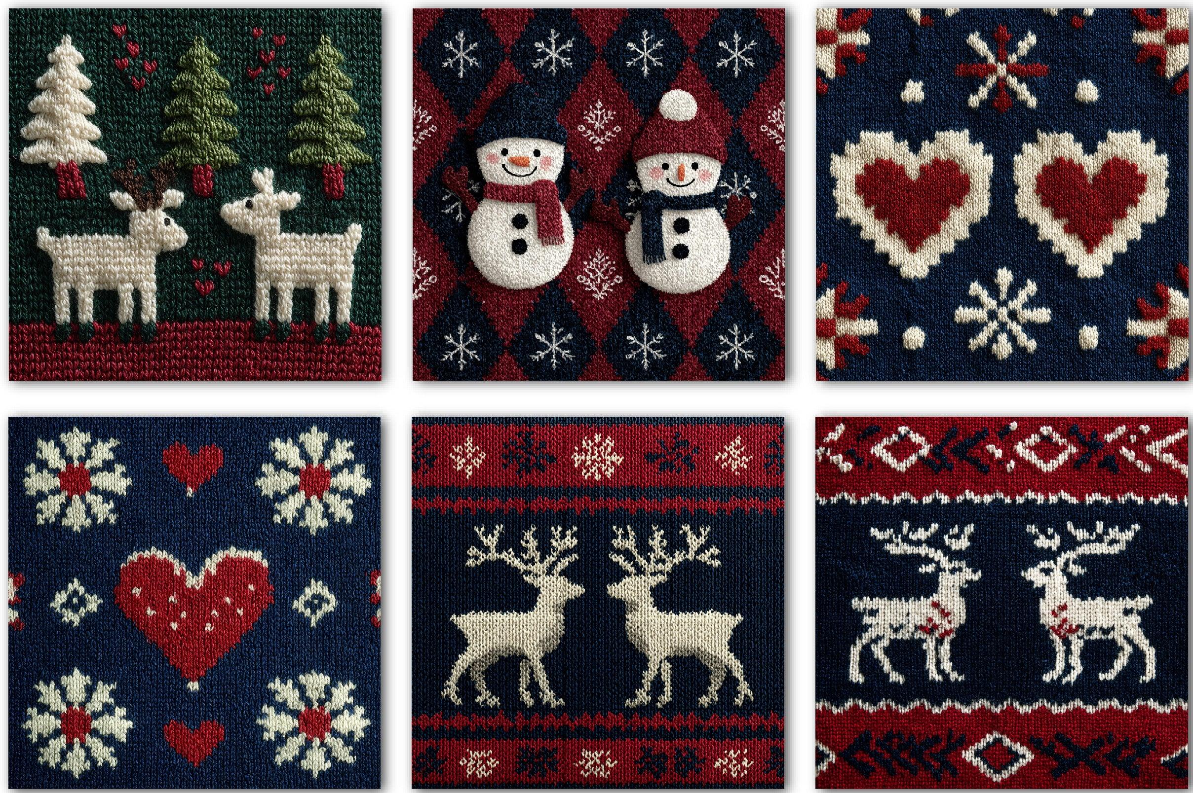 Christmas Knit Scrapbook Paper Clipart Bundle - CraftNest - Digital Crafting and Art