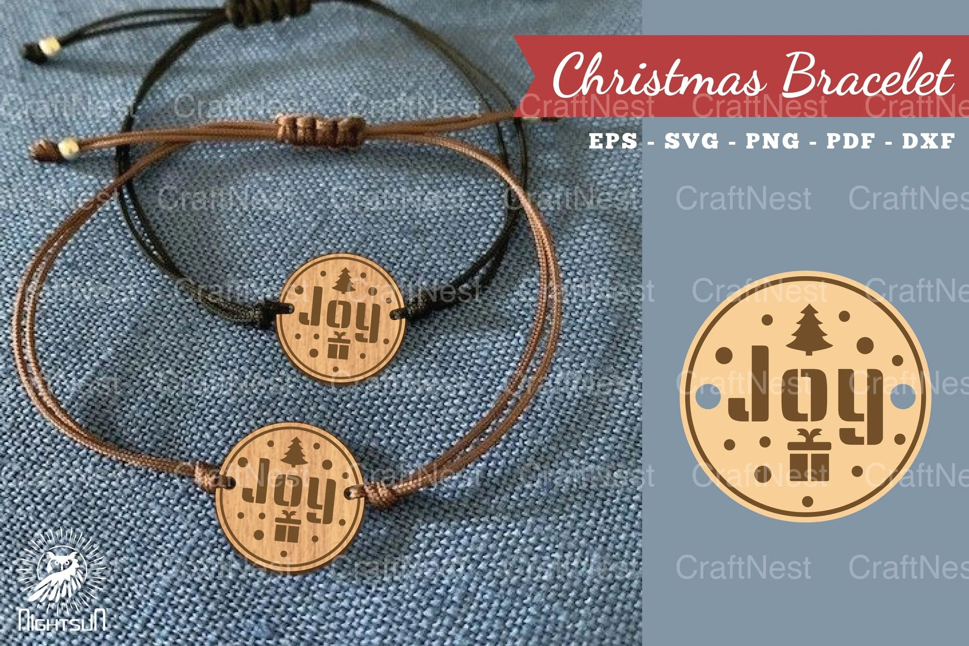 Christmas Laser Cut Bracelet SVG Bundle - CraftNest - Digital Crafting and Art