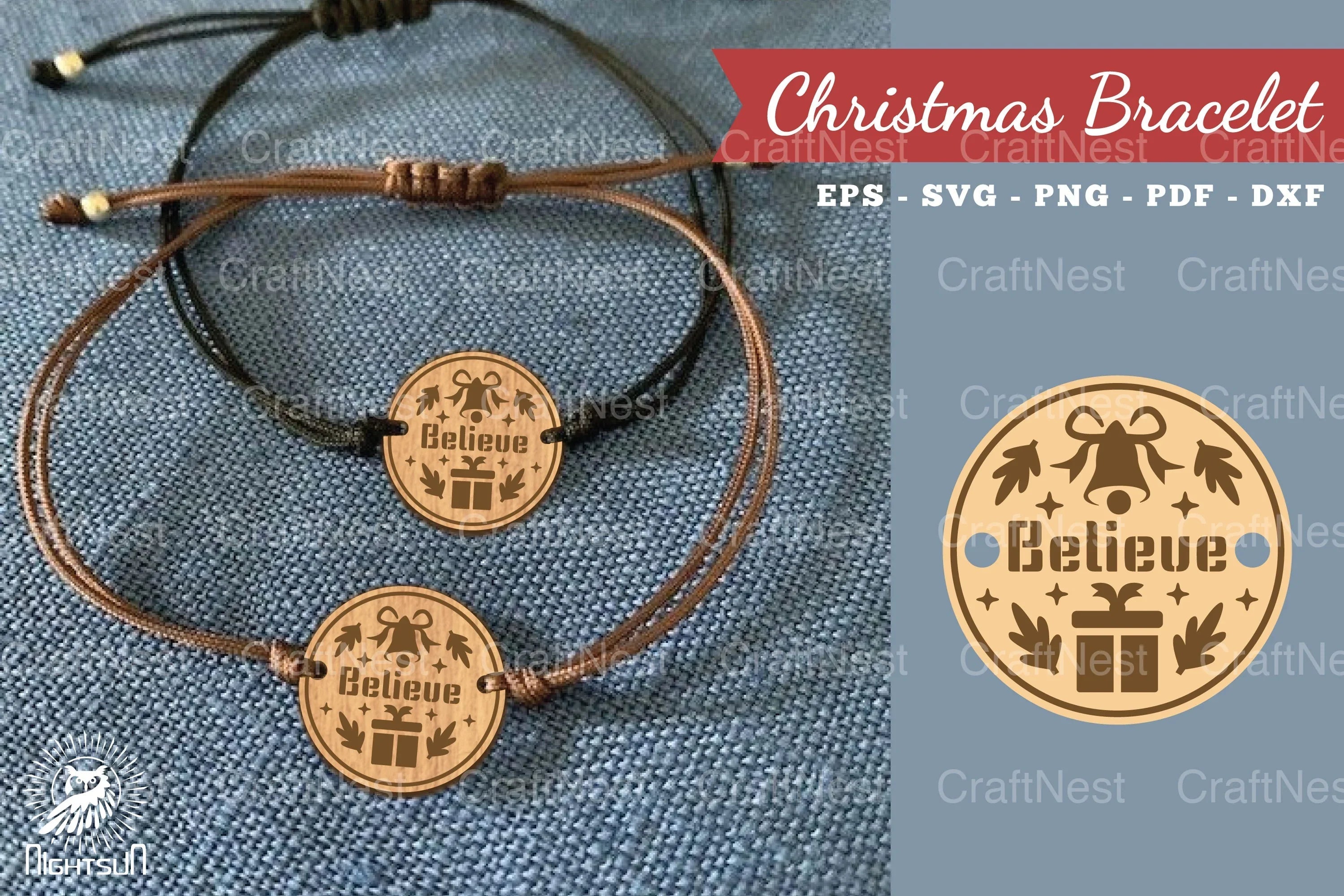 Christmas Laser Cut Bracelet SVG Bundle - CraftNest - Digital Crafting and Art