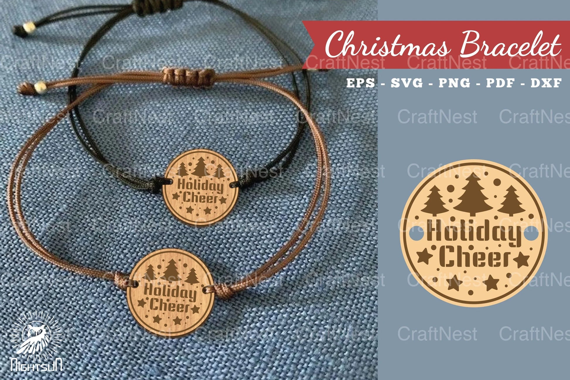 Christmas Laser Cut Bracelet SVG Bundle - CraftNest - Digital Crafting and Art