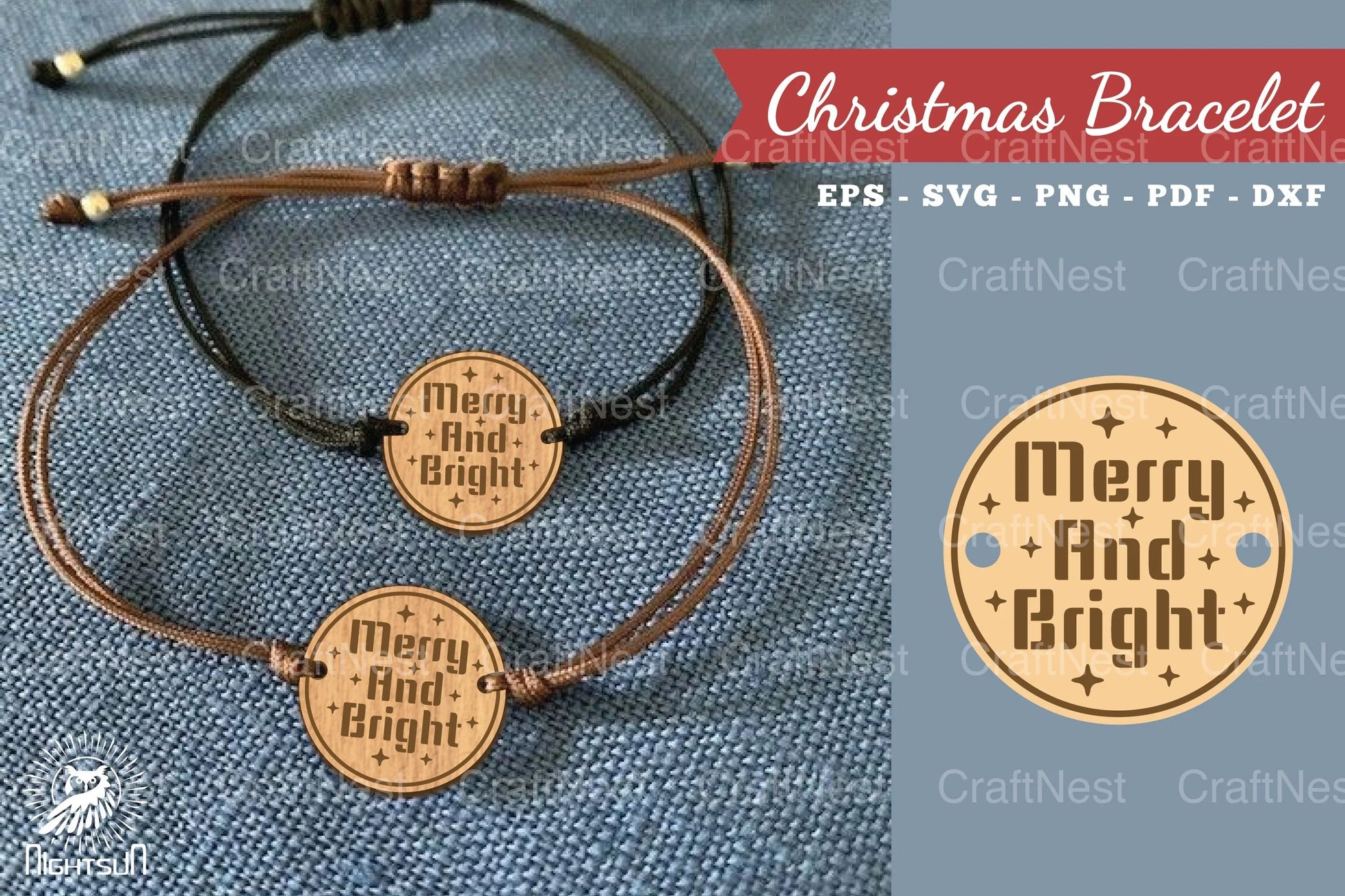 Christmas Laser Cut Bracelet SVG Bundle - CraftNest - Digital Crafting and Art