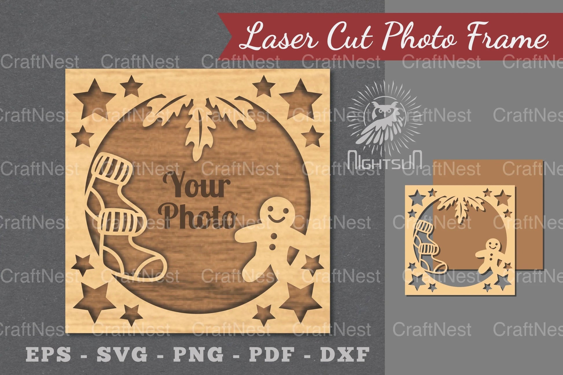 Christmas Laser Cut Photo Frame Clipart Bundle - CraftNest - Digital Crafting and Art