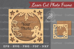 Christmas Laser Cut Photo Frame Clipart Bundle - CraftNest - Digital Crafting and Art