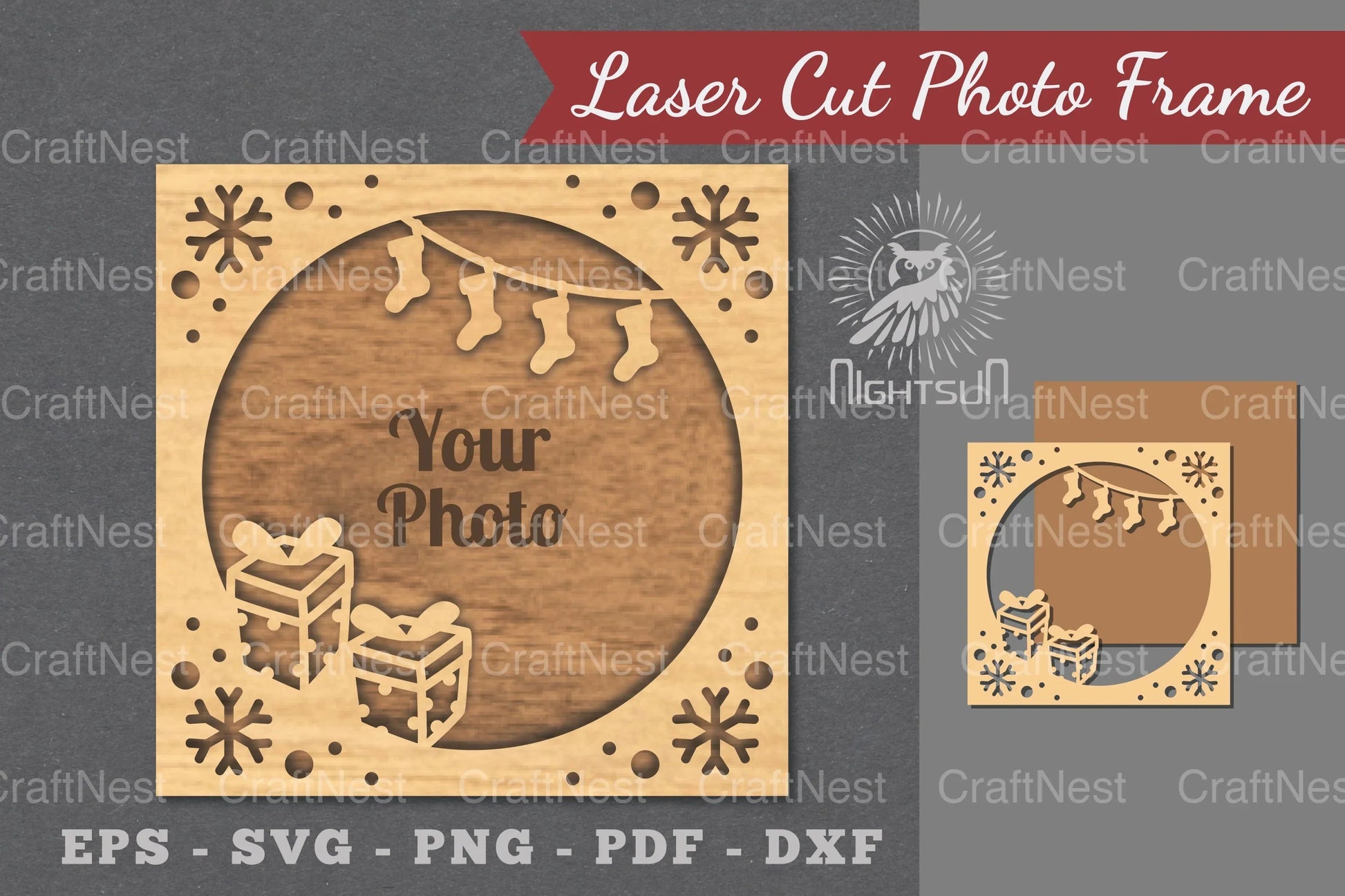 Christmas Laser Cut Photo Frame Clipart Bundle - CraftNest - Digital Crafting and Art