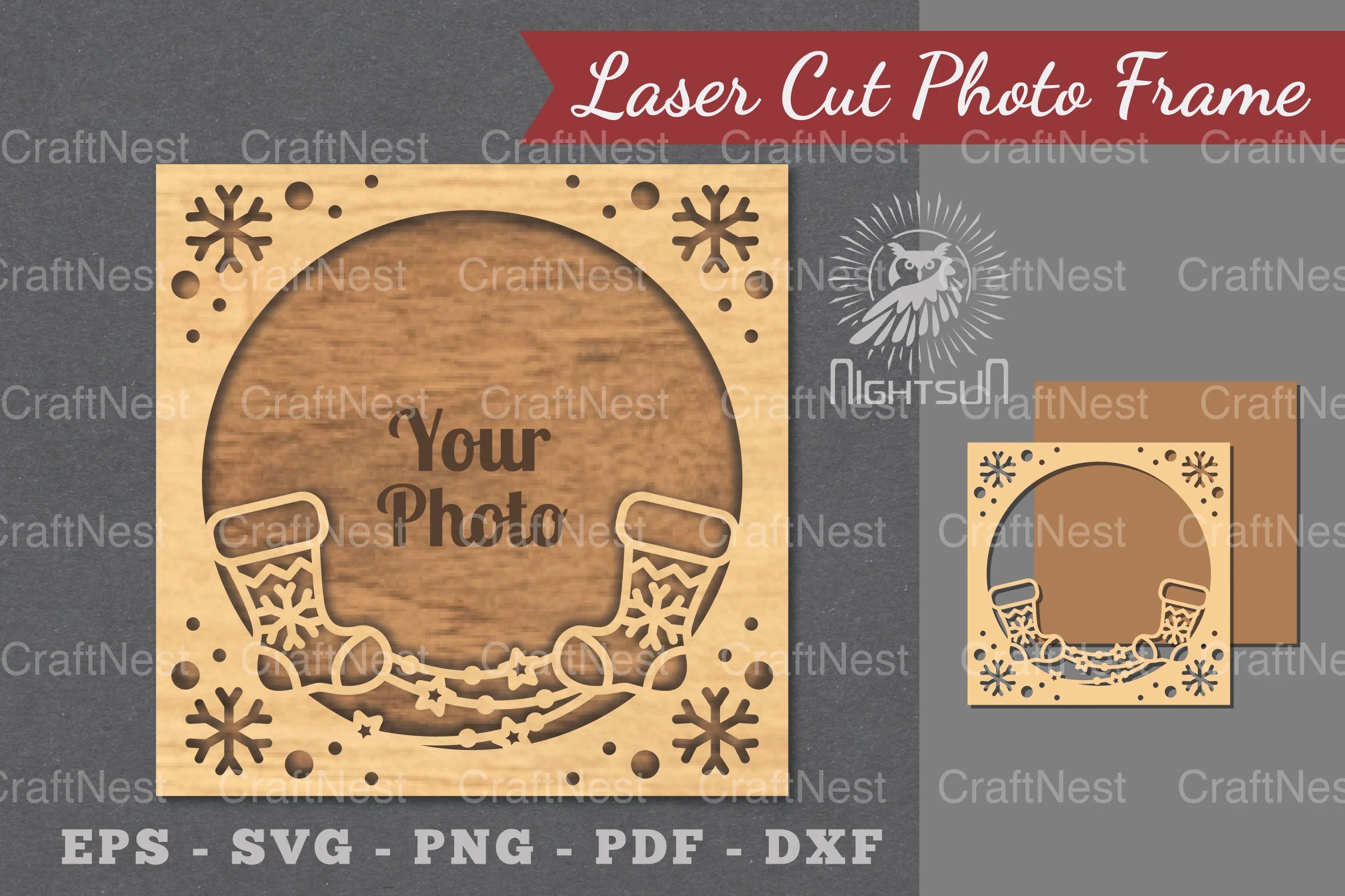 Christmas Laser Cut Photo Frame Clipart Bundle - CraftNest - Digital Crafting and Art