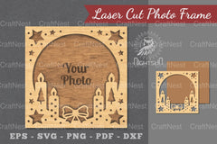Christmas Laser Cut Photo Frame Clipart Bundle - CraftNest - Digital Crafting and Art