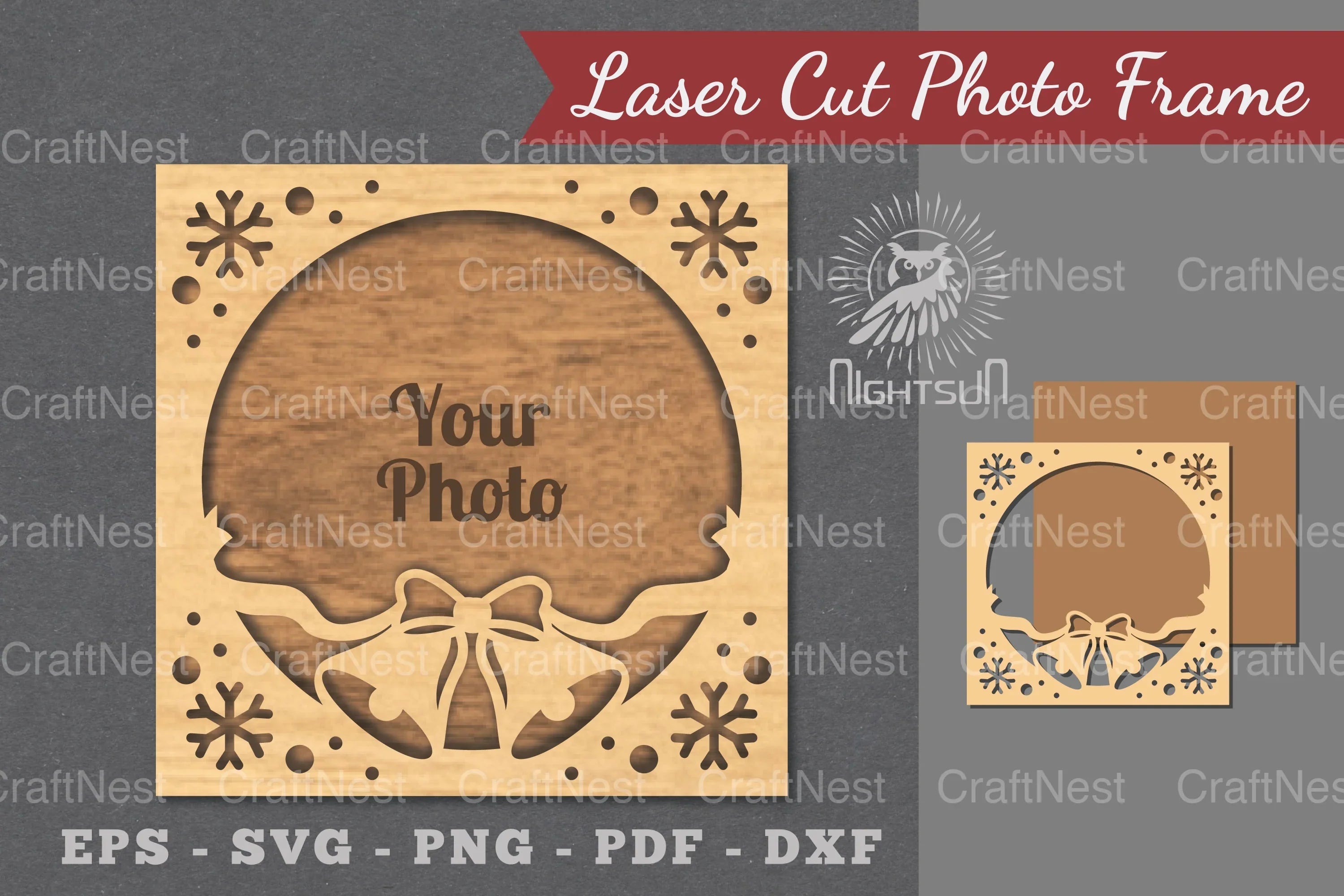 Christmas Laser Cut Photo Frame Clipart Bundle - CraftNest - Digital Crafting and Art