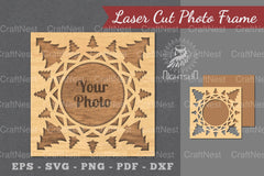 Christmas Laser Cut Photo Frame Clipart Bundle - CraftNest - Digital Crafting and Art