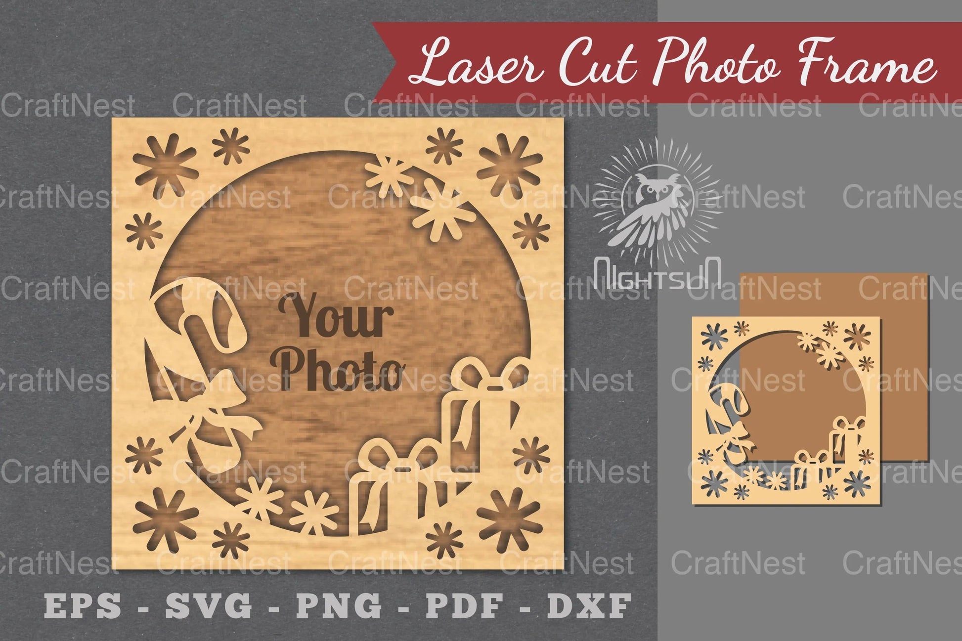 Christmas Laser Cut Photo Frame Clipart Bundle - CraftNest - Digital Crafting and Art