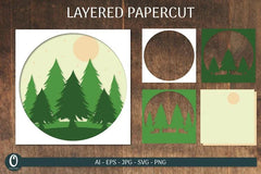 Christmas Layered Paper Cut Card SVG Bundle 6 - CraftNest - Digital Crafting and Art