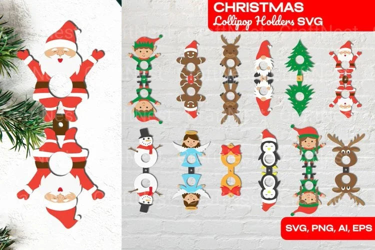 Christmas Lollipop Holders SVG Bundle - CraftNest - Digital Crafting and Art