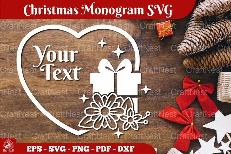 Christmas Monogram SVG Bundle - CraftNest - Digital Crafting and Art