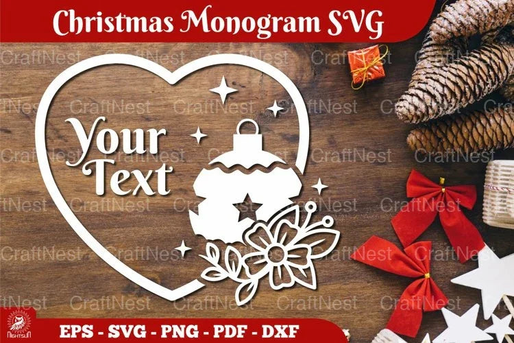 Christmas Monogram SVG Bundle - CraftNest - Digital Crafting and Art
