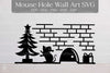 Christmas Mouse Hole Wall Art Clipart Bundle