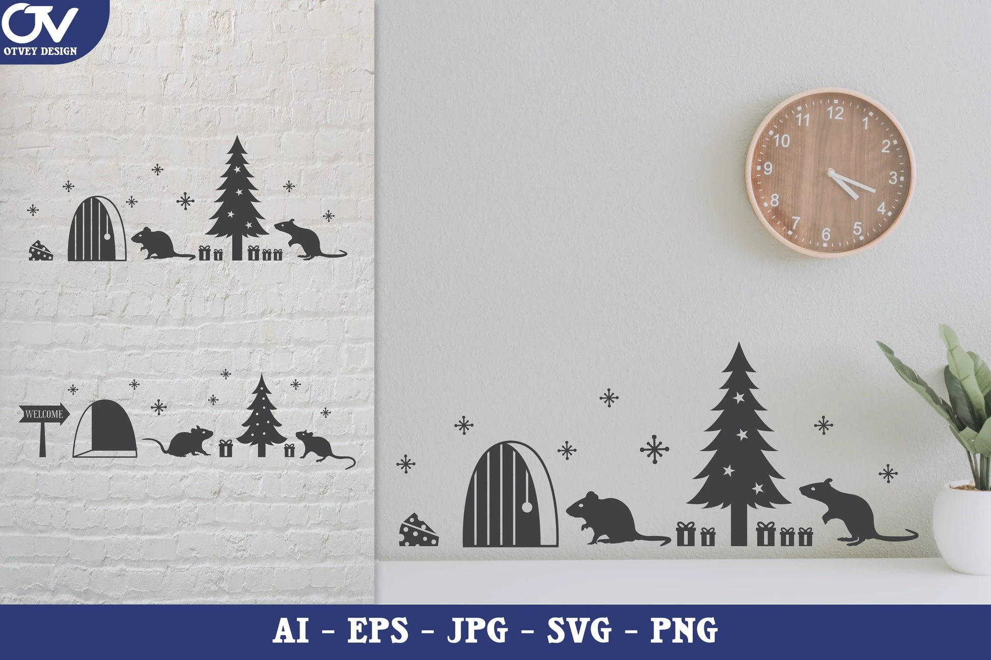 Christmas Mouse House SVG Bundle 1 - CraftNest - Digital Crafting and Art