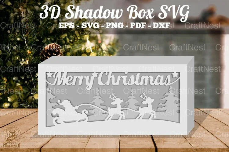 Christmas Night Scene 3D Shadow Box Clipart Bundle - CraftNest - Digital Crafting and Art