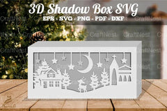 Christmas Night Scene Shadow Box SVG Bundle - CraftNest - Digital Crafting and Art
