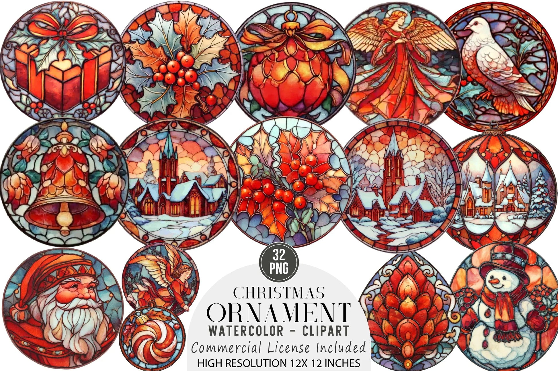 Christmas Ornament Clipart Bundle - CraftNest - Digital Crafting and Art