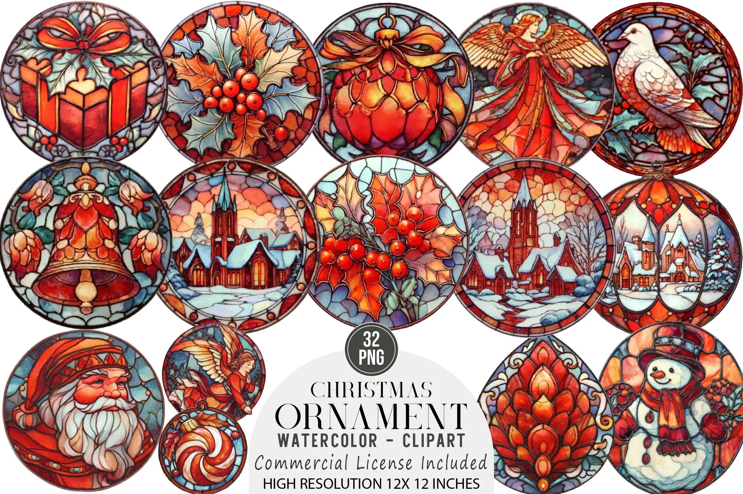 Christmas Ornament Clipart Bundle - CraftNest - Digital Crafting and Art