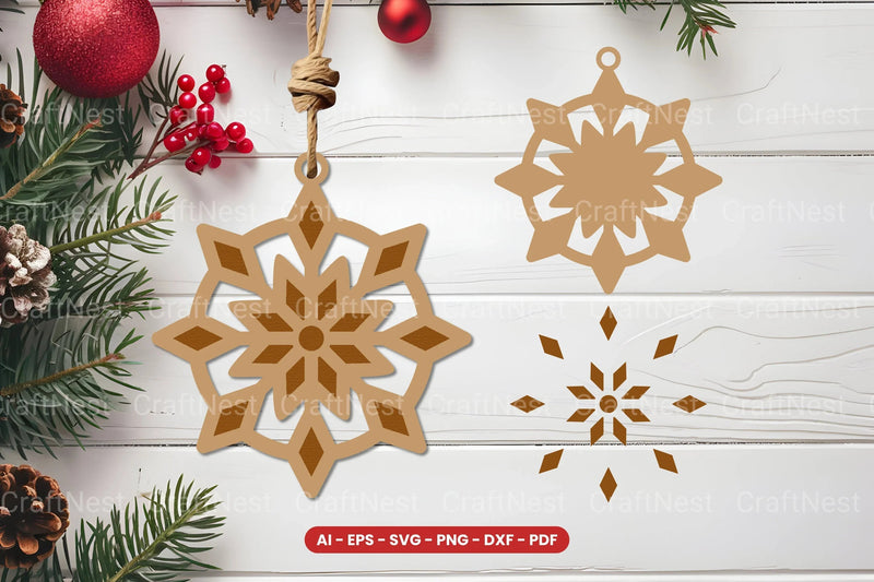 Christmas Ornament Laser Cut SVG Bundle - CraftNest - Digital Crafting and Art