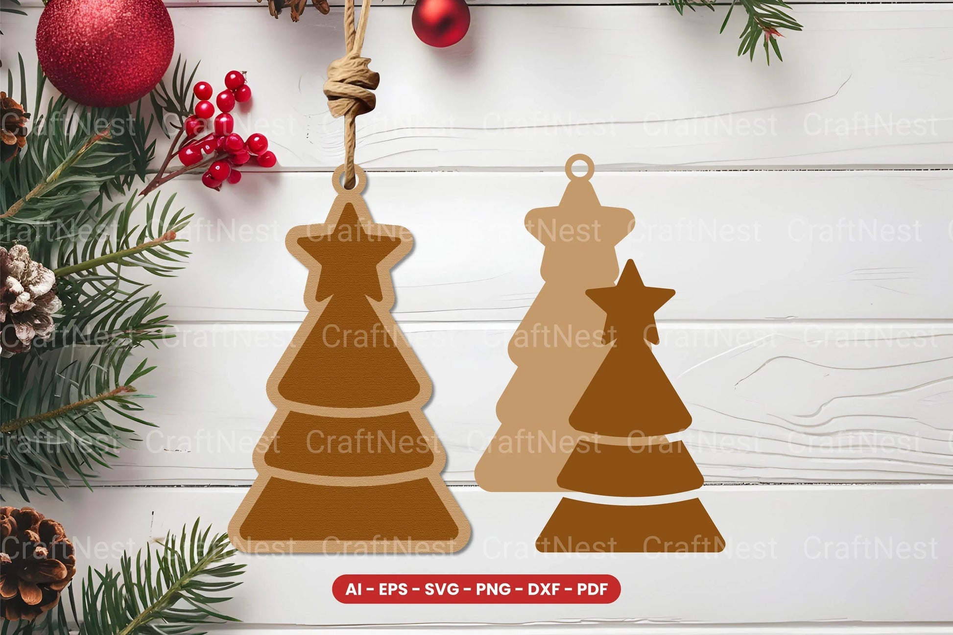 Christmas Ornament Laser Cut SVG Bundle - CraftNest - Digital Crafting and Art