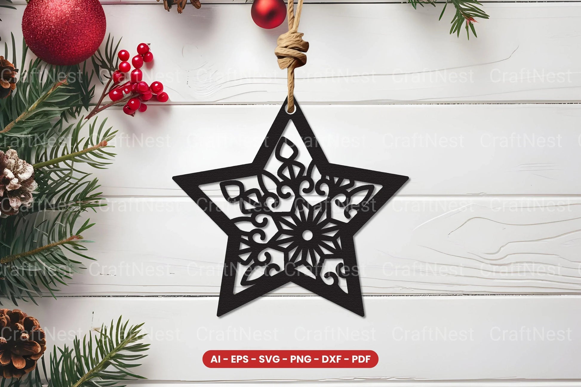 Christmas Ornament Laser Cut SVG Bundle - CraftNest - Digital Crafting and Art