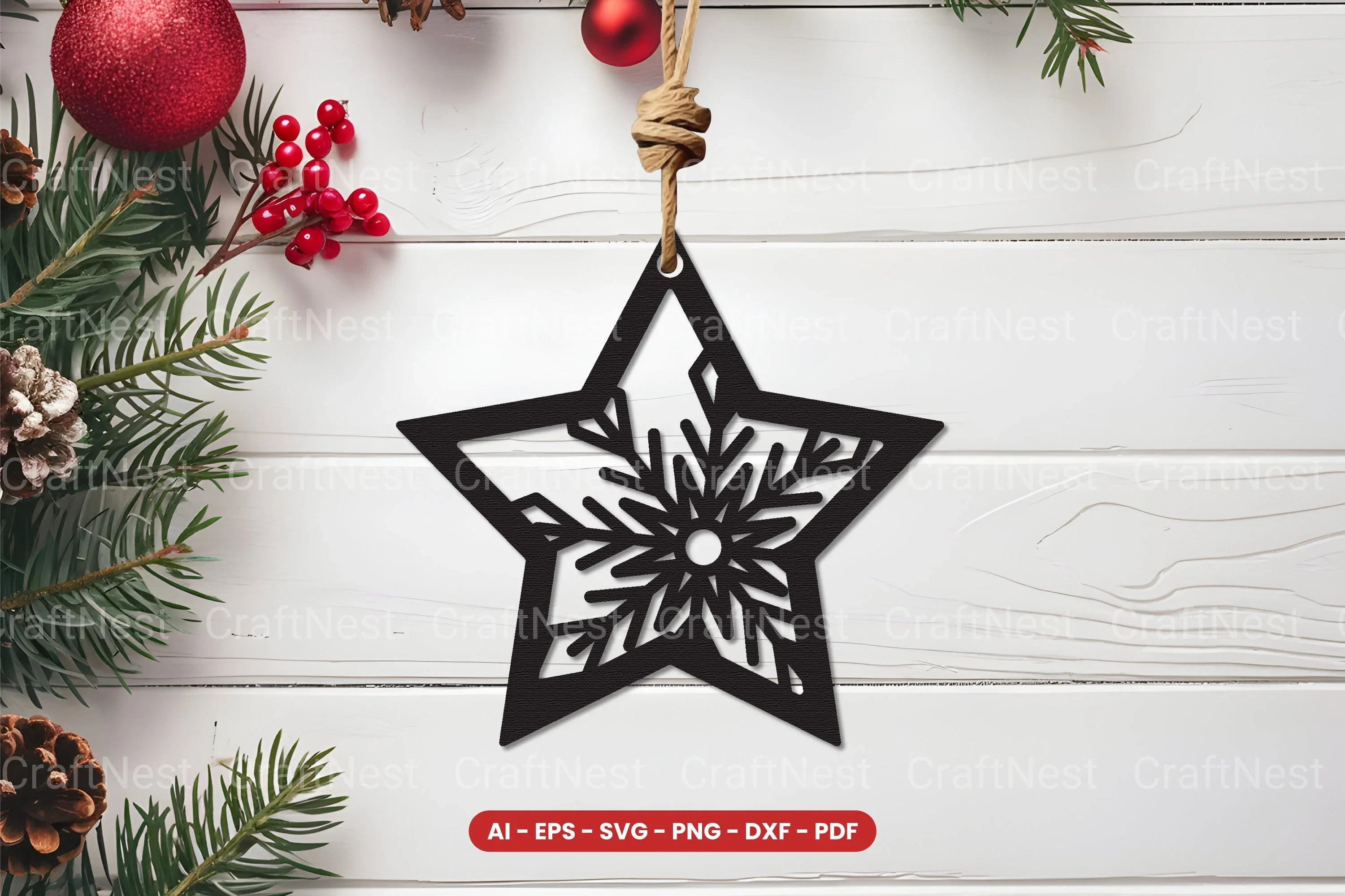 Christmas Ornament Laser Cut SVG Bundle - CraftNest - Digital Crafting and Art