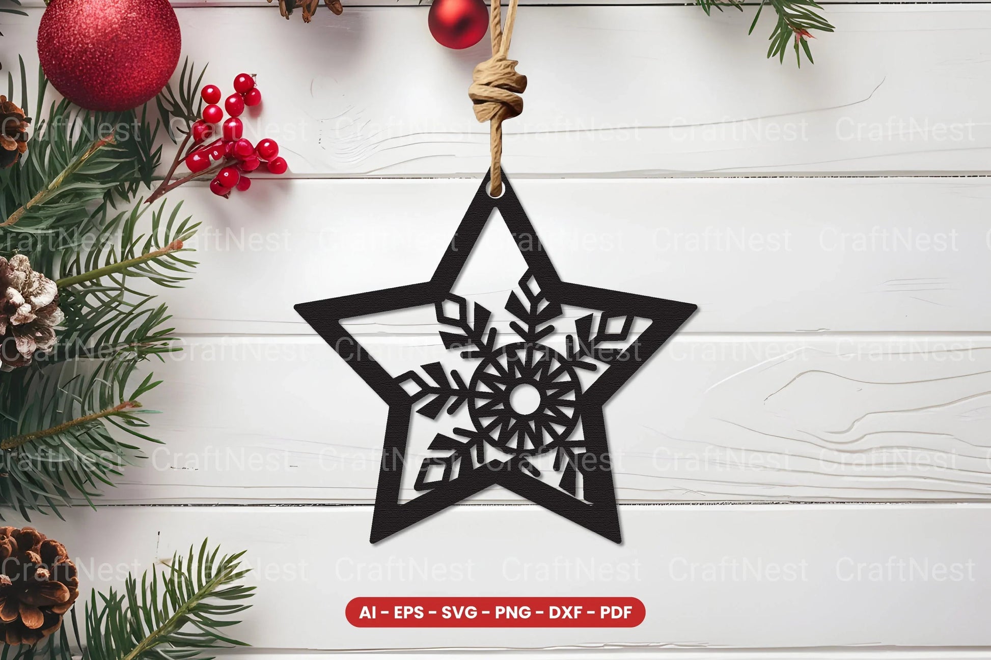 Christmas Ornament Laser Cut SVG Bundle - CraftNest - Digital Crafting and Art