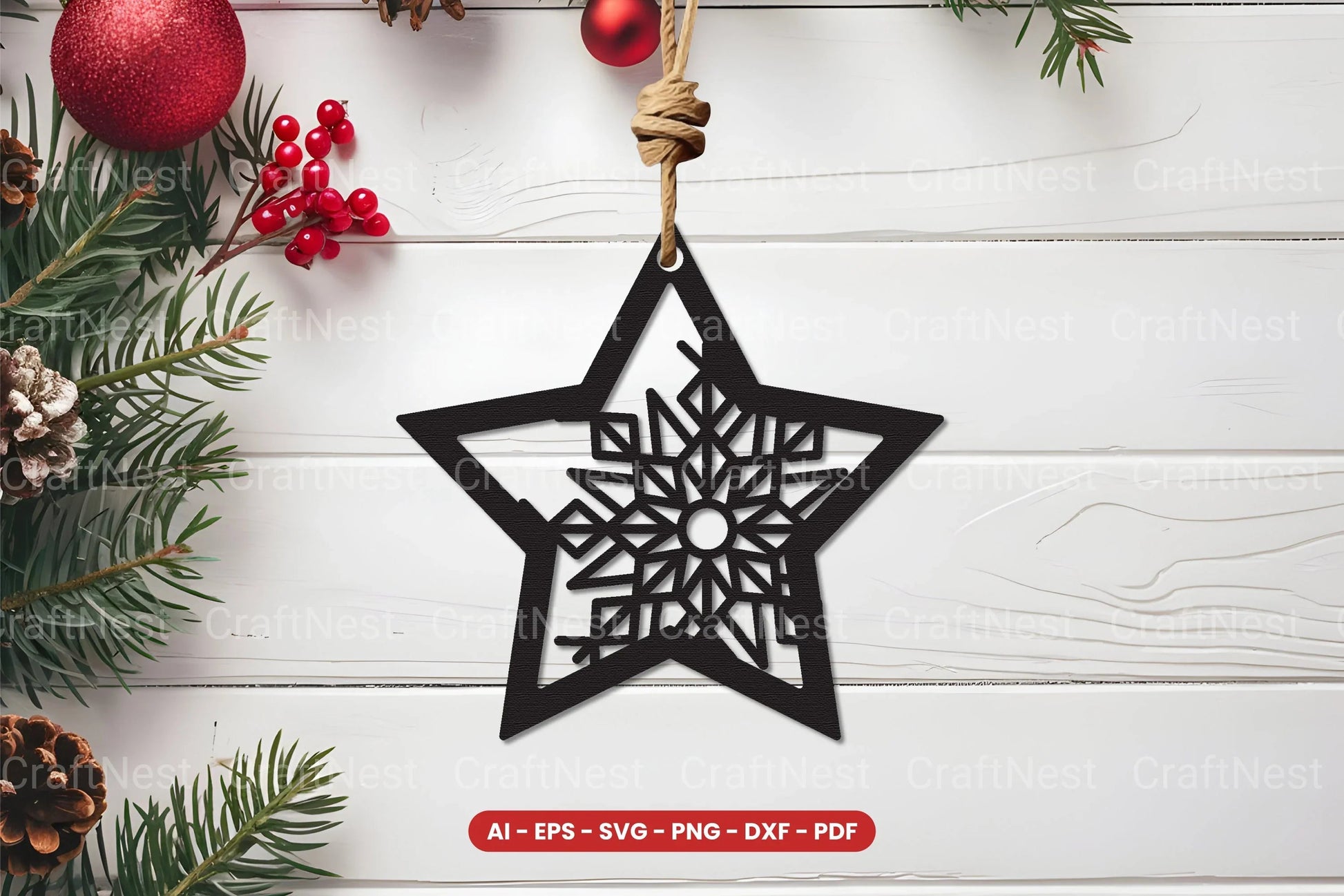 Christmas Ornament Laser Cut SVG Bundle - CraftNest - Digital Crafting and Art