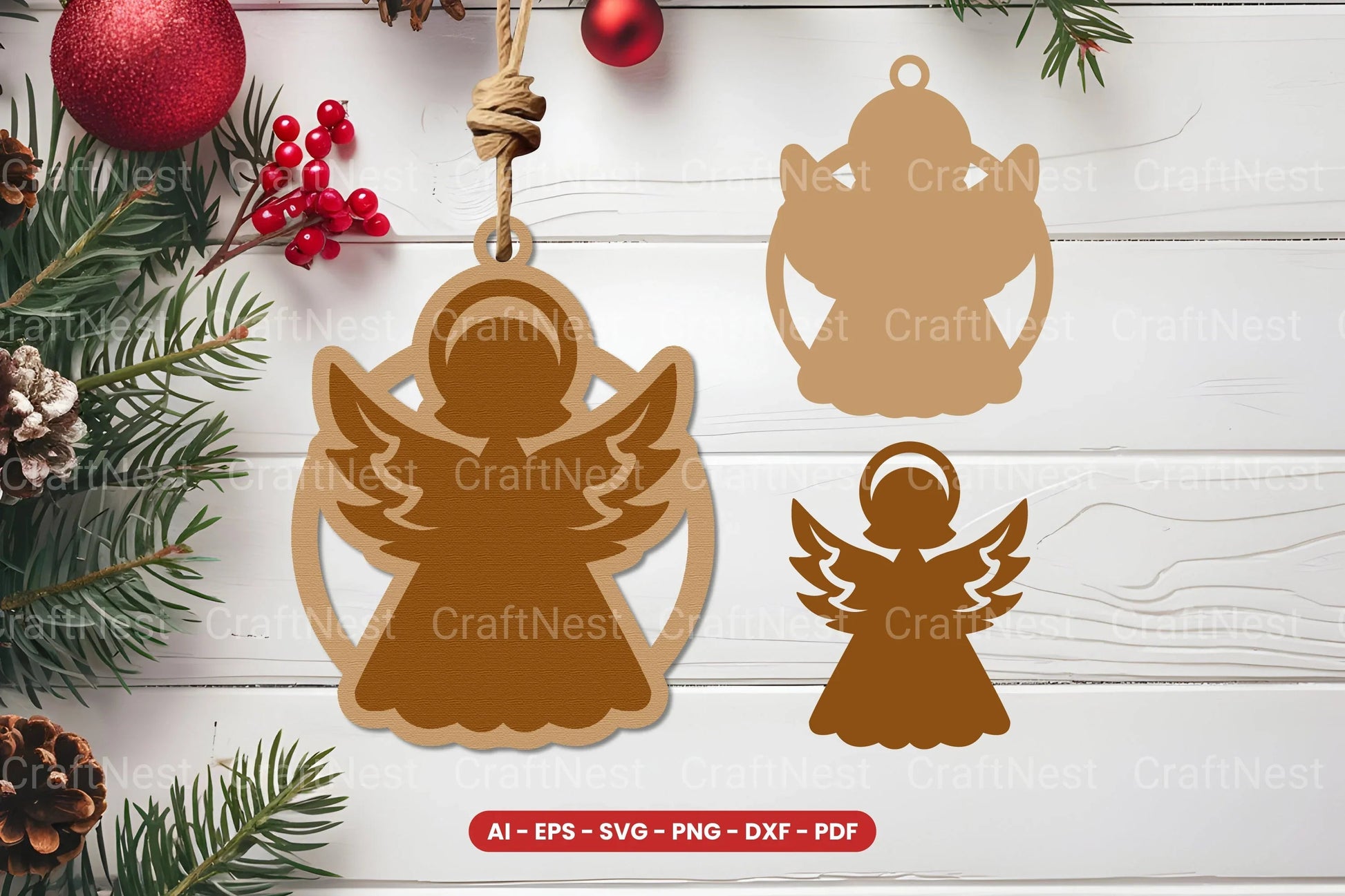 Christmas Ornament Laser Cut SVG Bundle Clipart - CraftNest - Digital Crafting and Art
