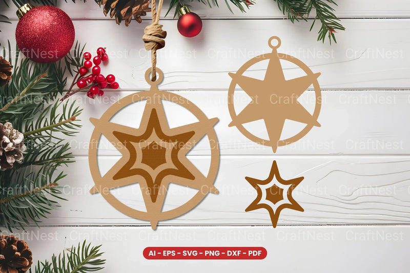 Christmas Ornament Laser Cut SVG Bundle - CraftNest - Digital Crafting and Art