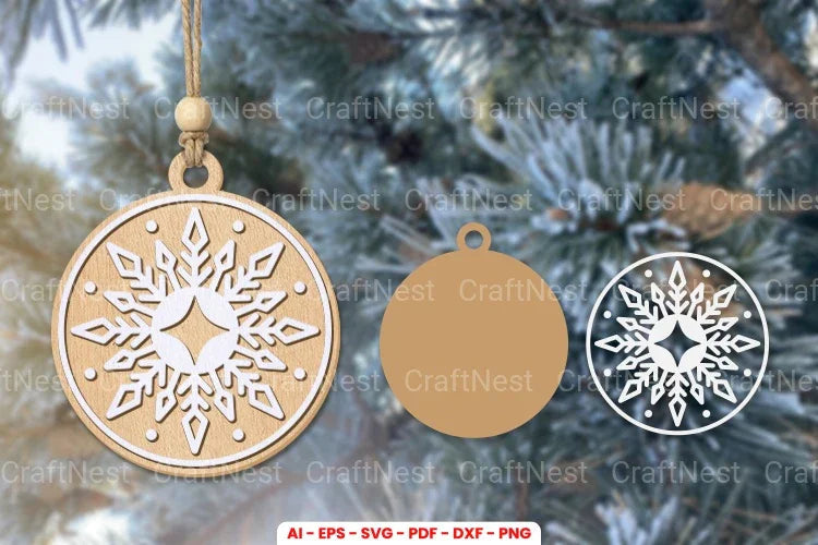 Christmas Ornament Laser Cut SVG Bundle - CraftNest - Digital Crafting and Art
