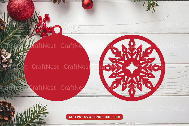 Christmas Ornament Laser Cut SVG Bundle - CraftNest - Digital Crafting and Art
