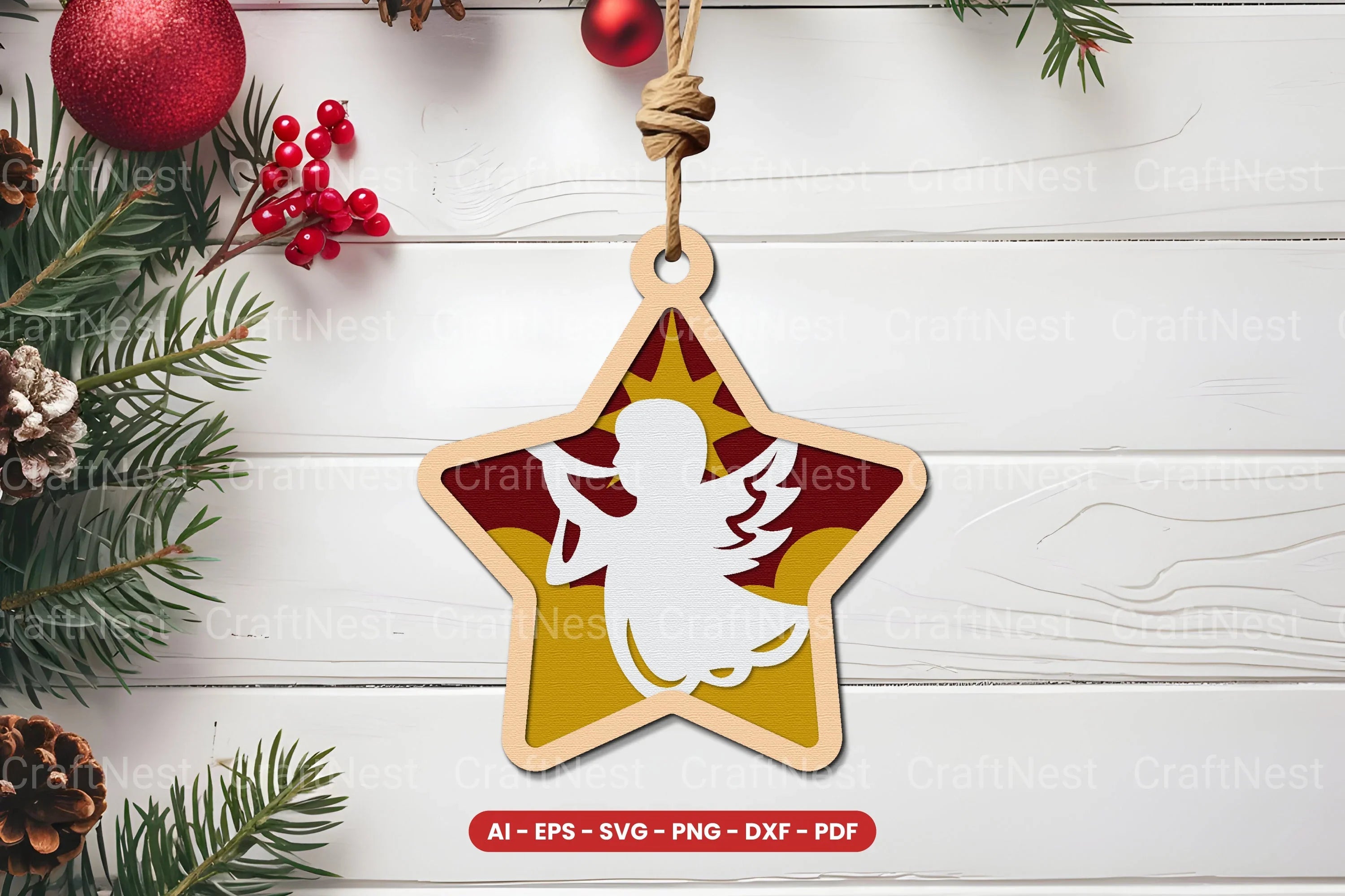 Christmas Ornament Laser Cut SVG Bundle - CraftNest - Digital Crafting and Art