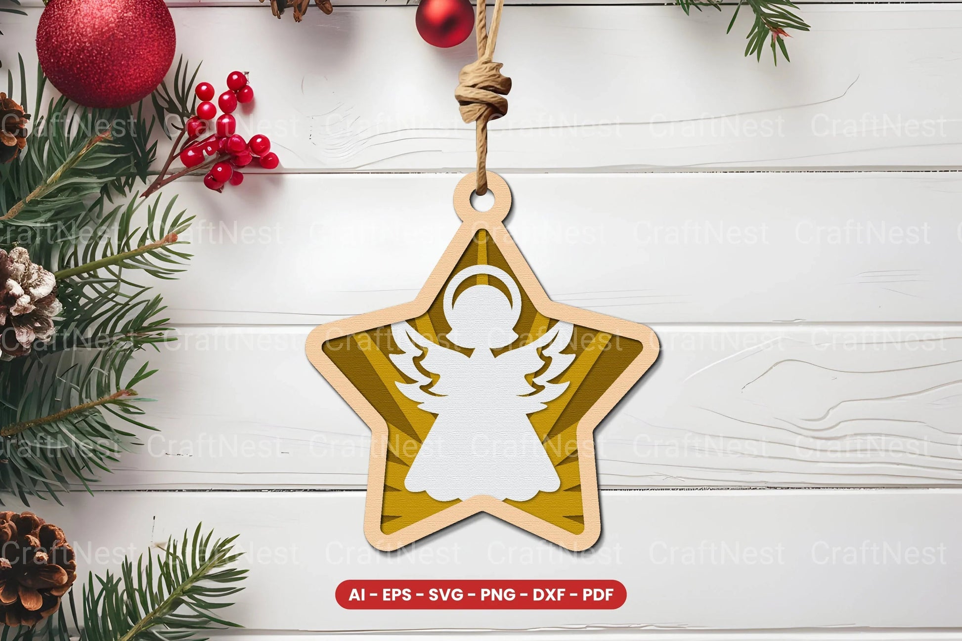 Christmas Ornament Lasercut SVG Bundle - CraftNest - Digital Crafting and Art