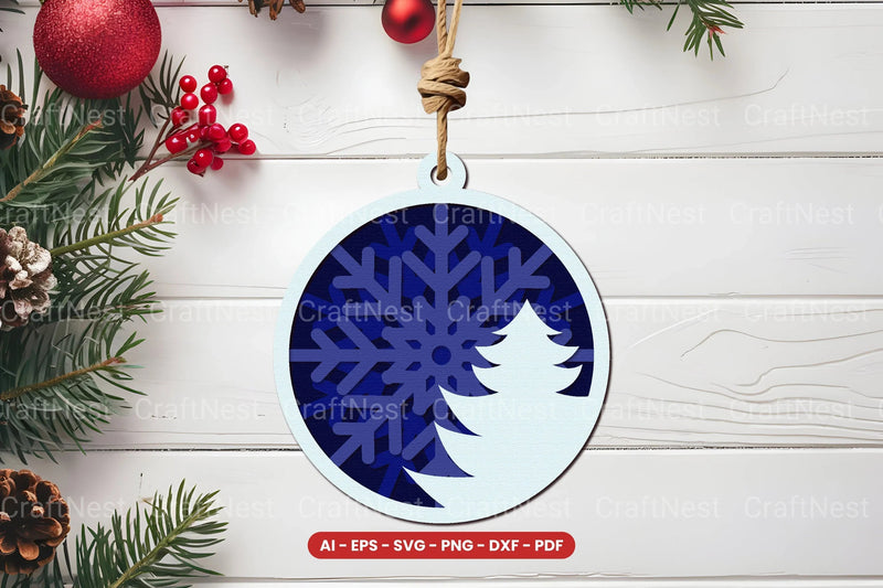 Christmas Ornament Laser Cut SVG Bundle Clipart - CraftNest - Digital Crafting and Art