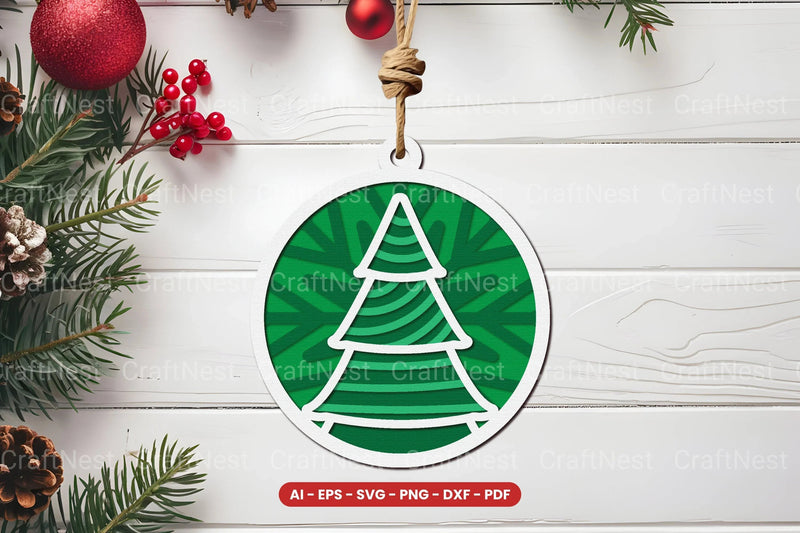Christmas Ornament Lasercut SVG Bundle - CraftNest - Digital Crafting and Art
