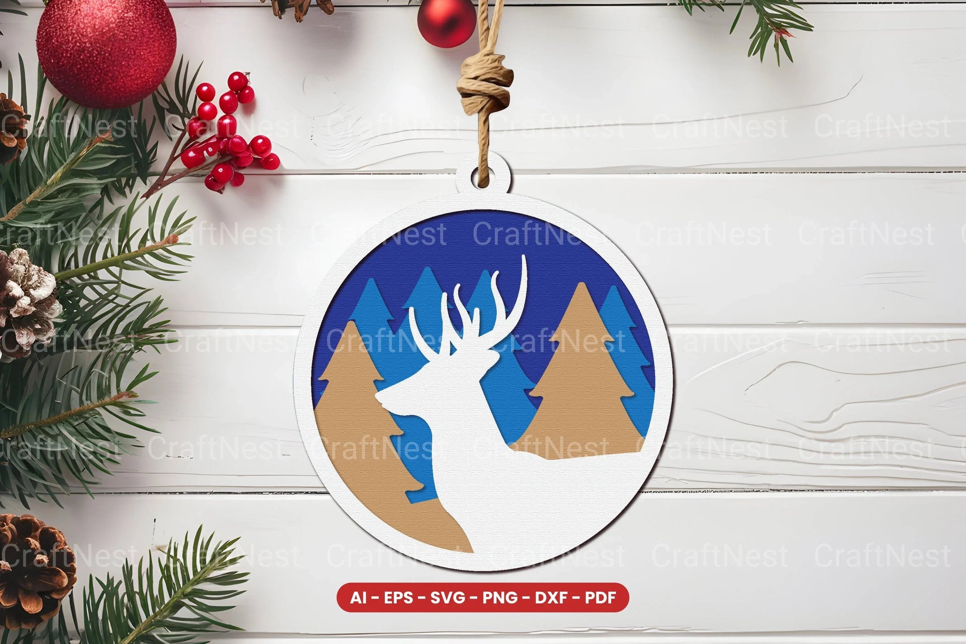 Christmas Ornament Lasercut SVG Bundle - CraftNest - Digital Crafting and Art