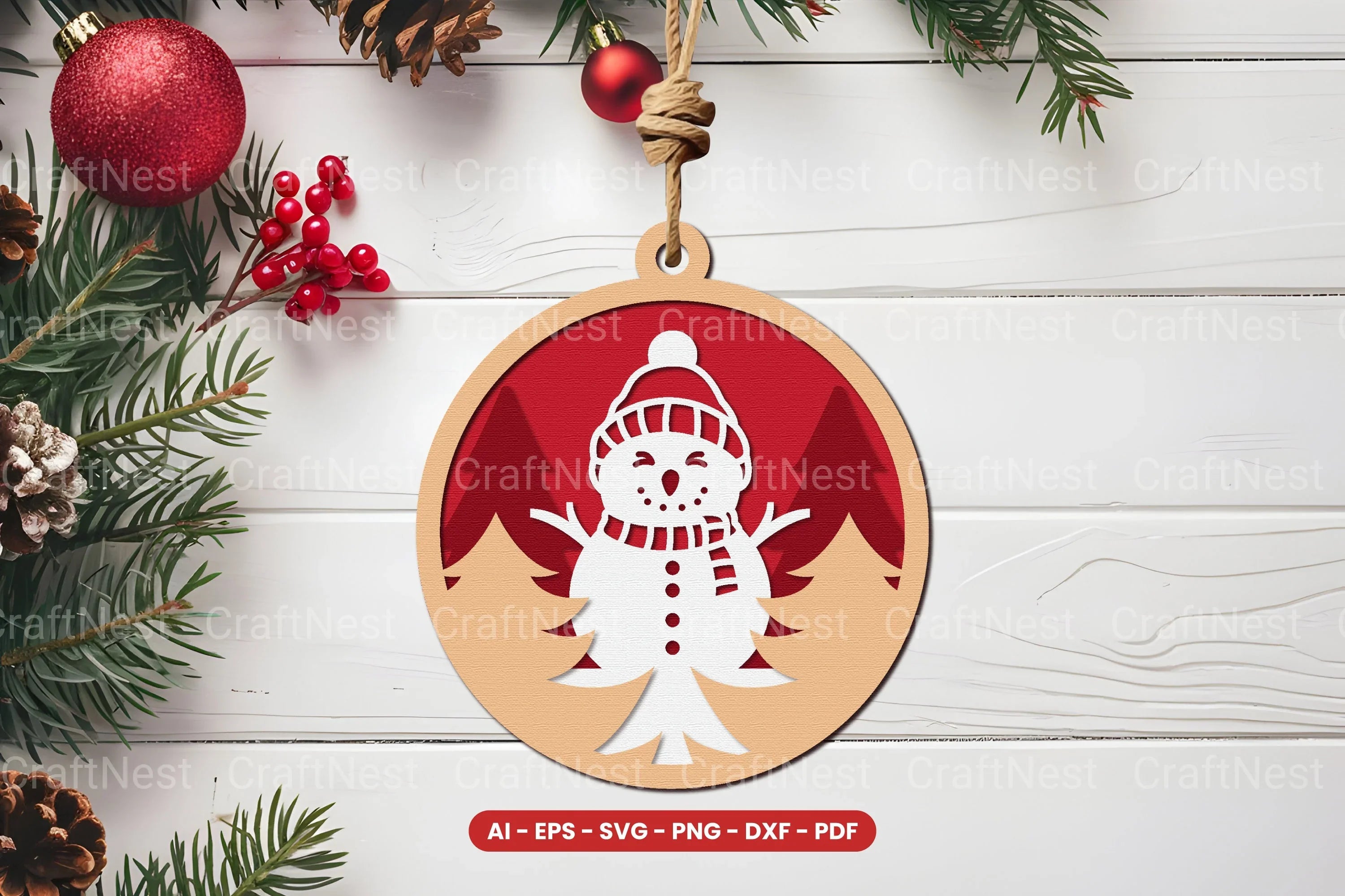 Christmas Ornament Laser Cut SVG Bundle - CraftNest - Digital Crafting and Art
