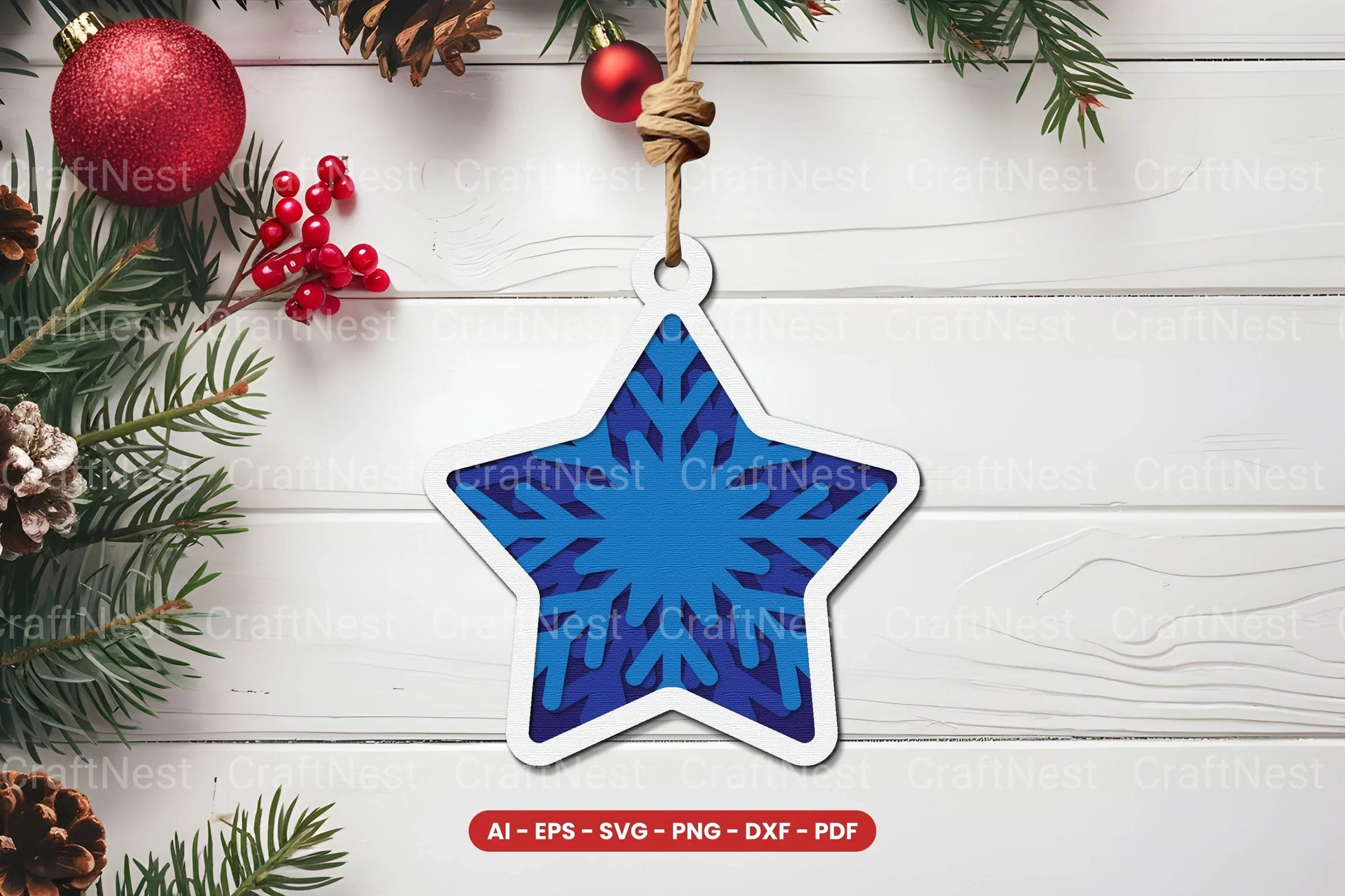 Christmas Ornament Laser Cut SVG Bundle - CraftNest - Digital Crafting and Art