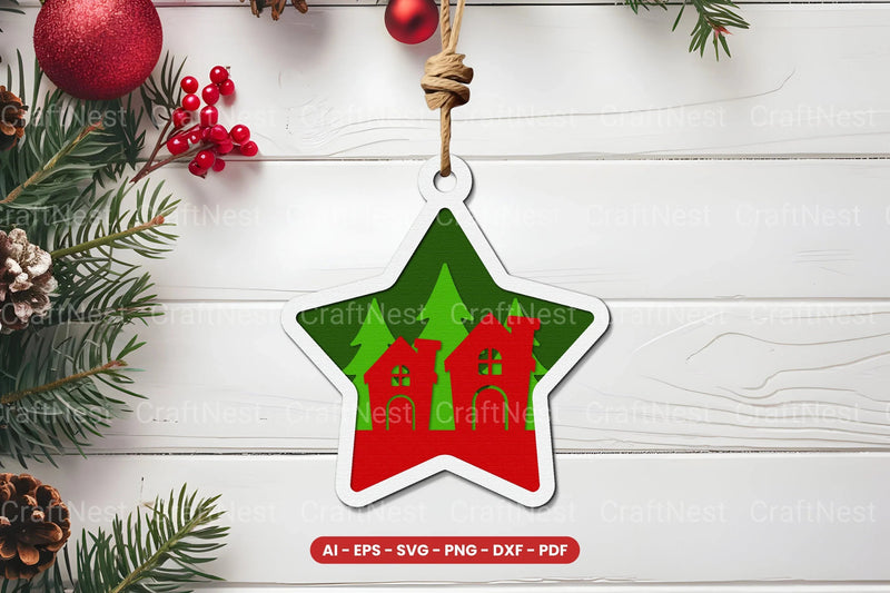 Christmas Ornament Lasercut SVG Bundle - CraftNest - Digital Crafting and Art