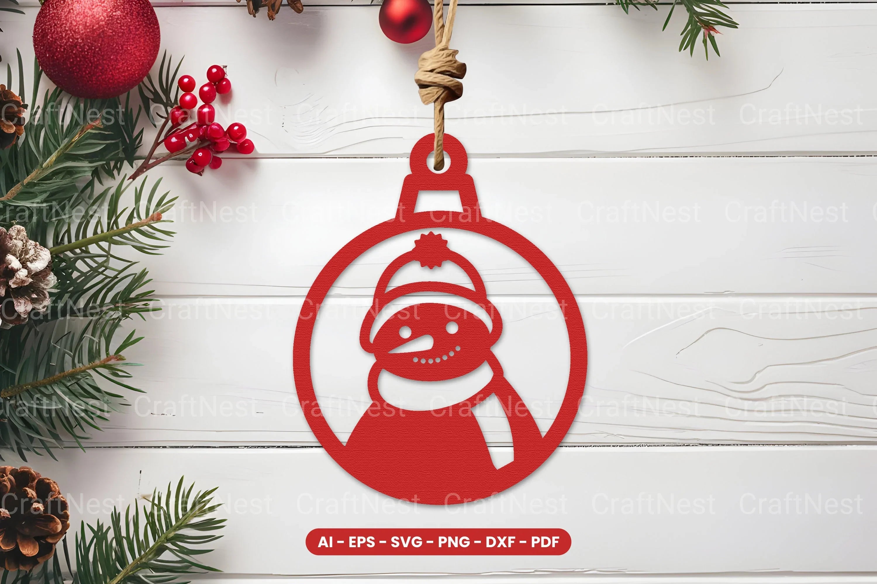 Christmas Ornament Lasercut SVG Bundle - CraftNest - Digital Crafting and Art