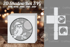 Christmas Owl Papercut Shadow Box Design - CraftNest - Digital Crafting and Art