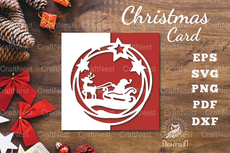 Christmas Papercut Card SVG Bundle - CraftNest - Digital Crafting and Art